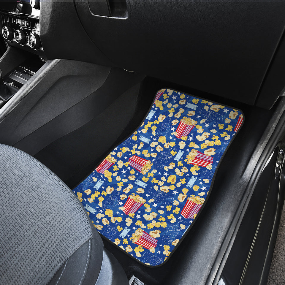 Popcorn Pattern Print Design 01 Front and Back Car Mats