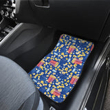 Popcorn Pattern Print Design 01 Front and Back Car Mats