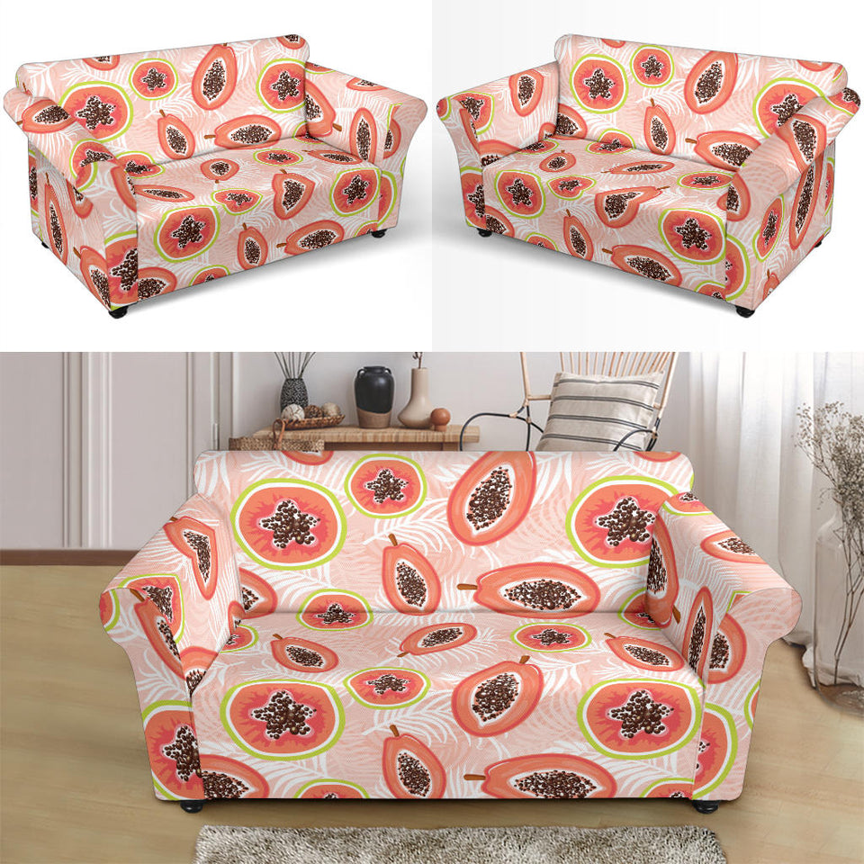 Papaya Leaves Pattern Loveseat Couch Slipcover