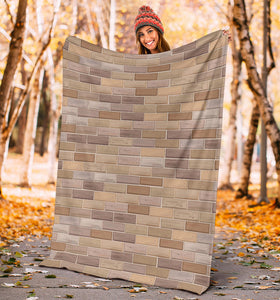 Brick Printed Pattern Print Design 01 Premium Blanket