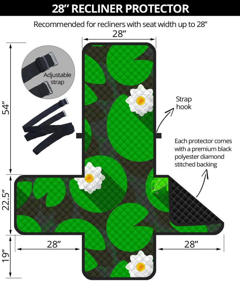 Frog waterlily pattern Recliner Cover Protector