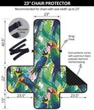 Colorful parrot exotic flower leaves Chair Cover Protector