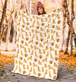 Golden Retriever Pattern Print Design 05 Premium Blanket