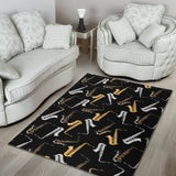 Saxophone Design Pattern Area Rug