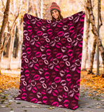 Lips Pattern Print Design 03 Premium Blanket