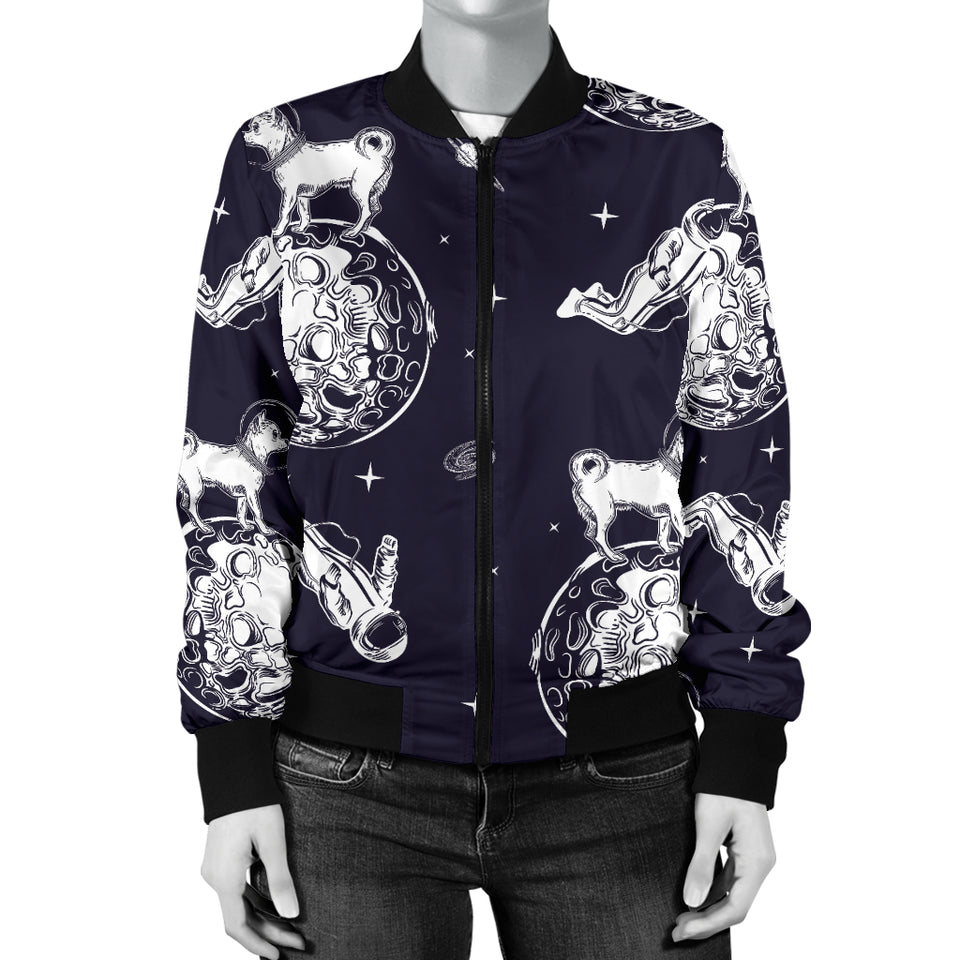 Chihuahua Space Helmet Astronaut Pattern Women'S Bomber Jacket