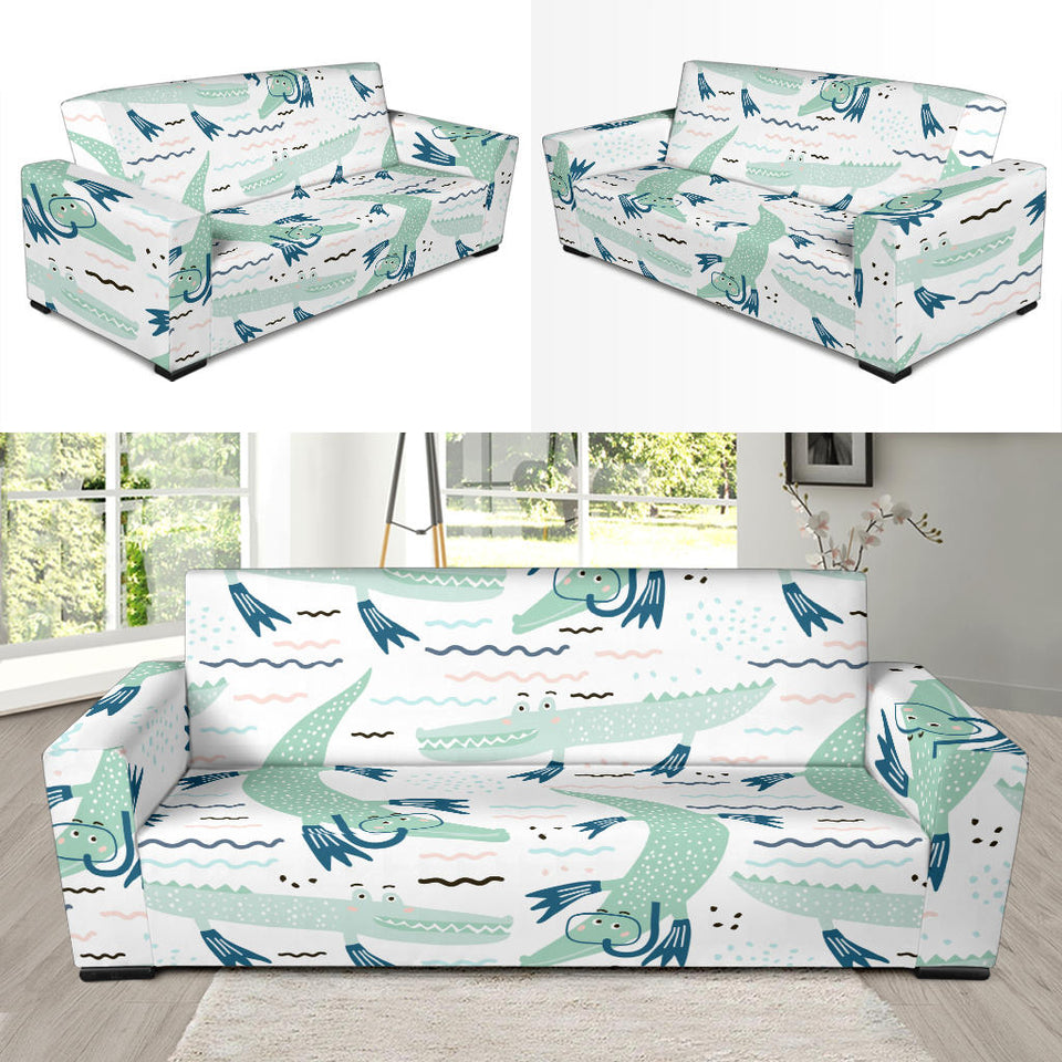 Crocodile Diver Pattern Sofa Slipcover