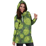 Hop Pattern Hop Cone Background Women'S Hoodie Dress