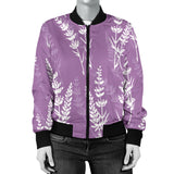 Lavender Flowers Purple Pattern Women'S Bomber Jacket