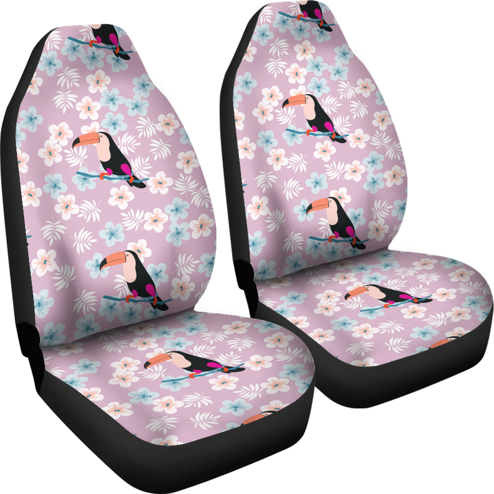 Beautiful Toucan Flower Leaves  Universal Fit Car Seat Covers