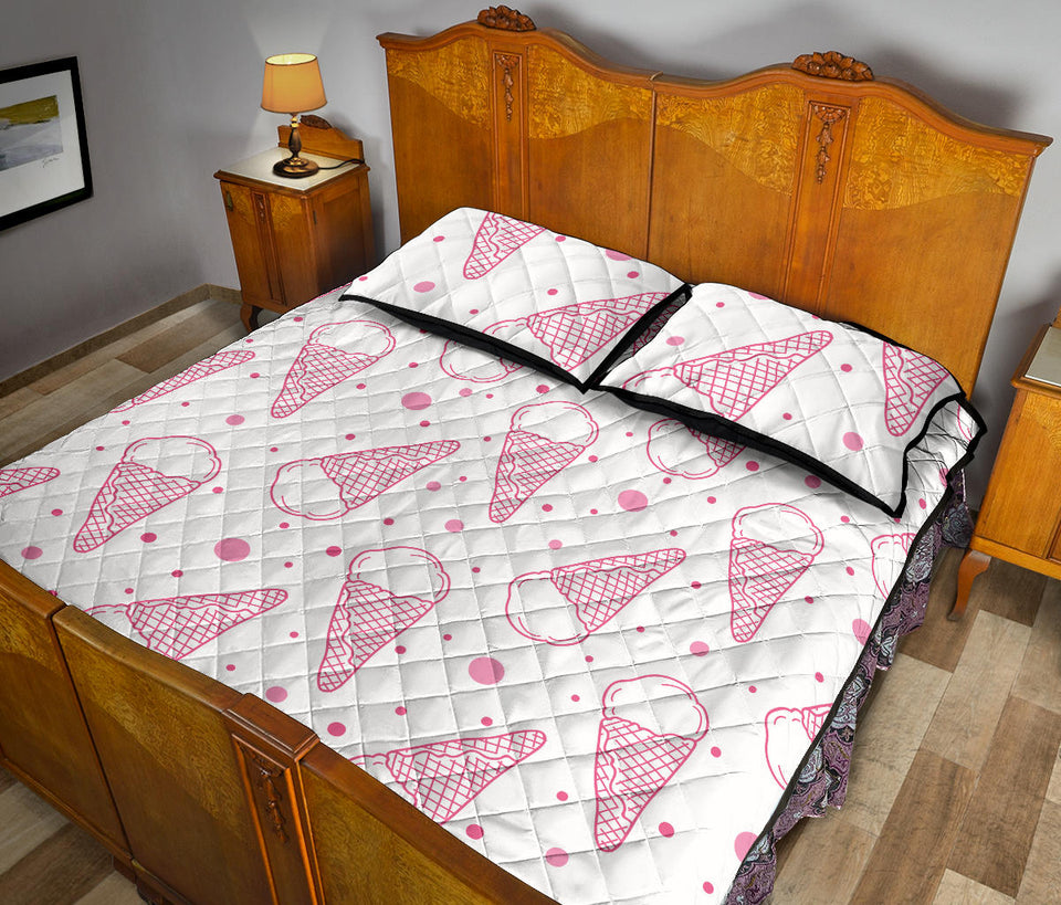 Hand drawn ice cream pattern Quilt Bed Set