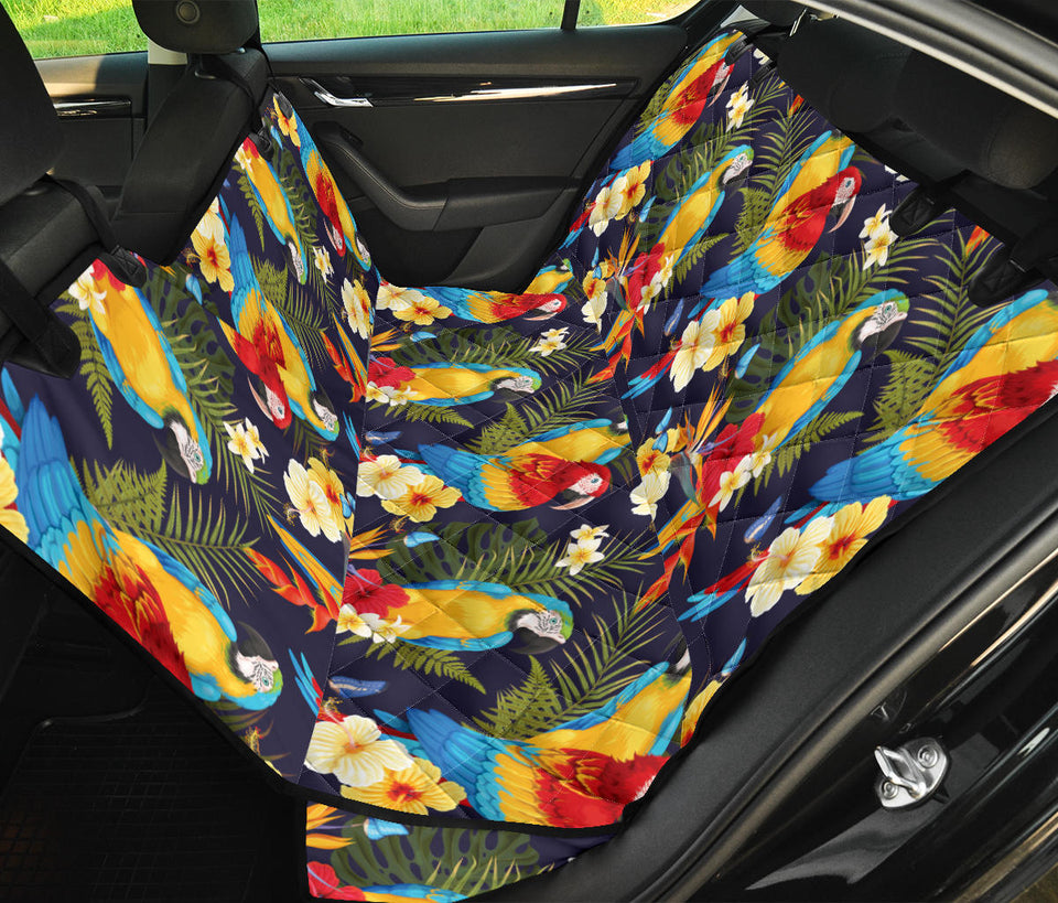 Colorful Parrot Flower Pattern Dog Car Seat Covers