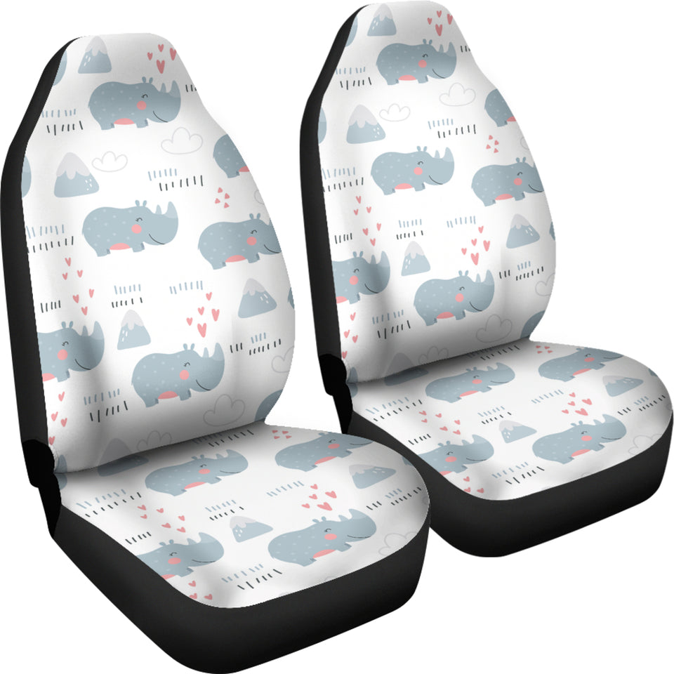 Cute Rhino Heart Pattern  Universal Fit Car Seat Covers