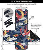 Blue red dragon cloud pattern Chair Cover Protector