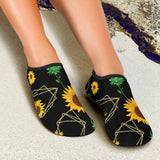 Sunflower Golden Polygonal Shapes Aqua Shoes