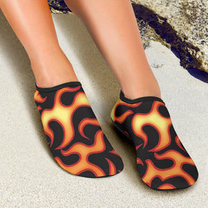 Fire Flame Dark Pattern Aqua Shoes