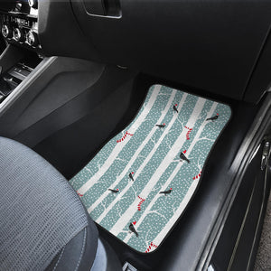 Crows Christmas Hat Scarf Front Car Mats