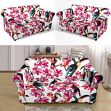 Toucan Flower Design Pattern Loveseat Couch Slipcover