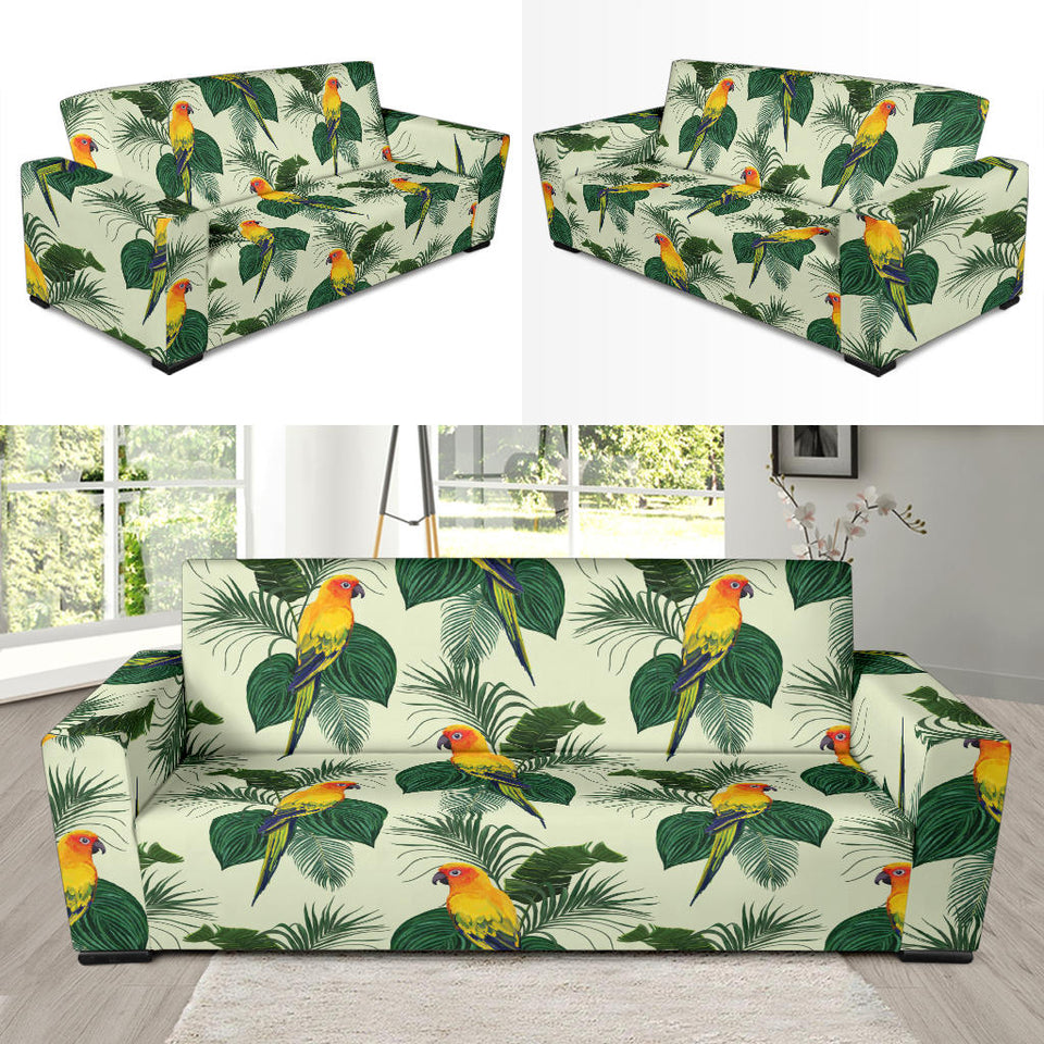 Beautiful Parrot Palm Leaves Pattern Sofa Slipcover