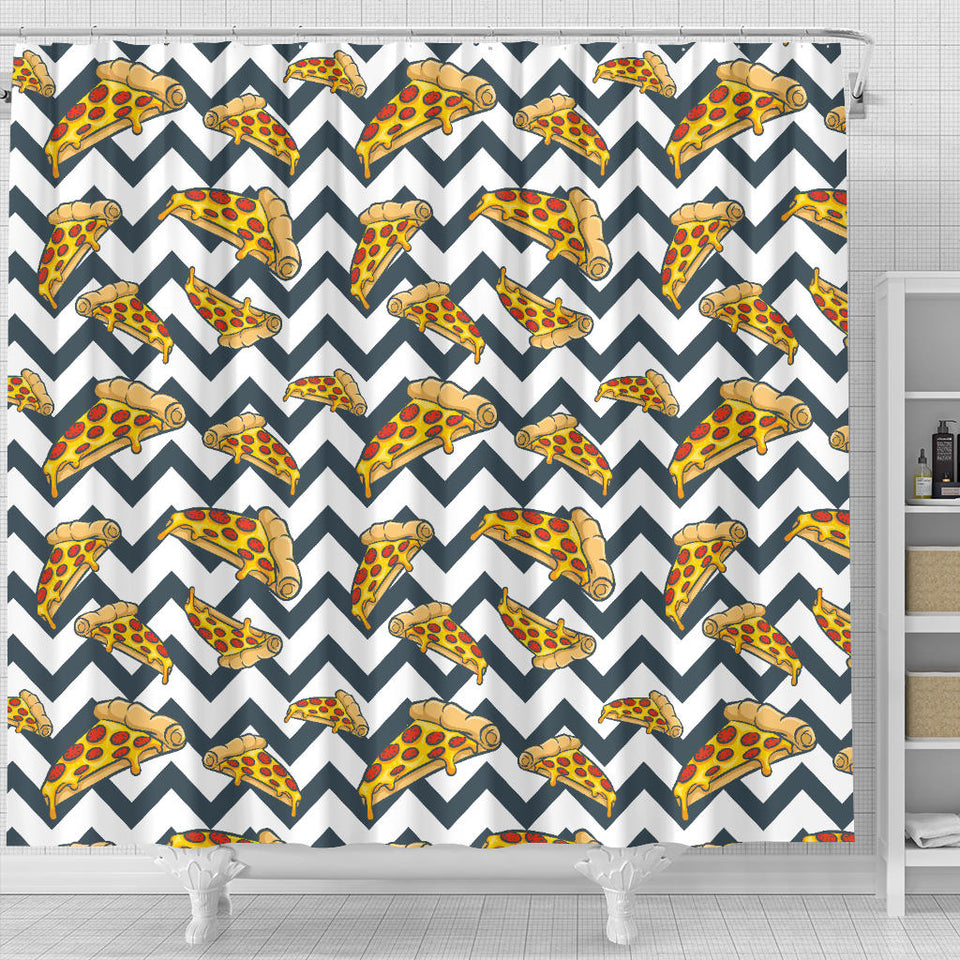 Pizza Design Pattern Shower Curtain Fulfilled In US