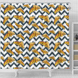 Pizza Design Pattern Shower Curtain Fulfilled In US