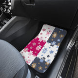 Teddy Bear Pattern Print Design 03 Front and Back Car Mats