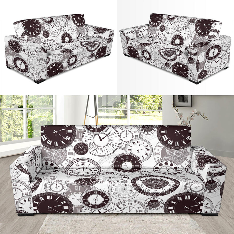 Classic Vintage Clock Pattern Sofa Slipcover