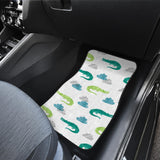 Watercolor Crocodile Pattern Front And Back Car Mats