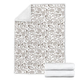 Cocoa Beans Leaves Pattern Premium Blanket
