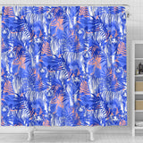 White Bengal Tigers Pattern Shower Curtain Fulfilled In US