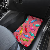 Colorful Wrapped Candy Pattern Front And Back Car Mats