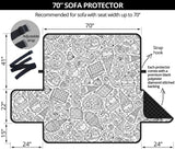 Cartoon hand drawn ice cream black white Sofa Cover Protector