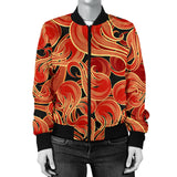 Fire Flame Pattern Women'S Bomber Jacket