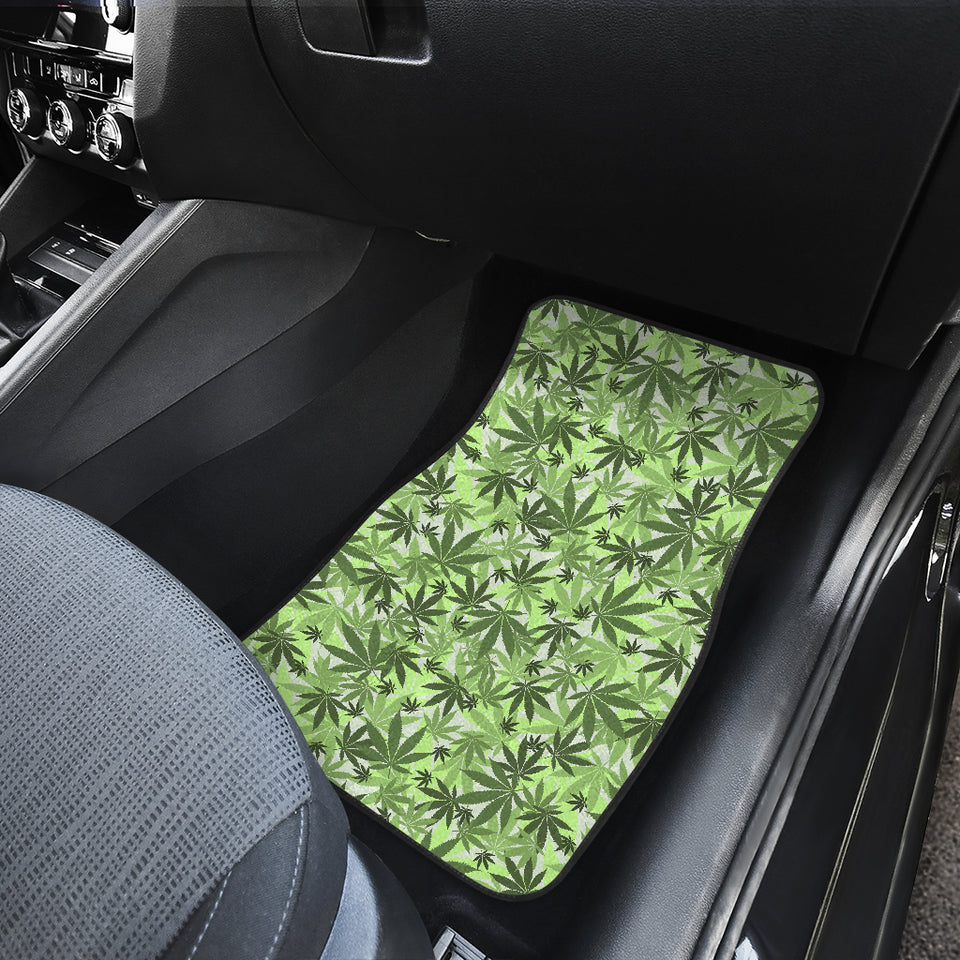 Canabis Marijuana Weed Pattern Print Design 01 Front Car Mats