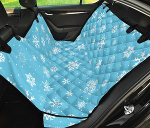 Snowflake Pattern Blue Background Dog Car Seat Covers