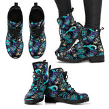 Dragon Sea Wave Pattern Leather Boots