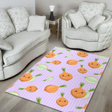 Cute Onions Smiling Faces Purple Background Area Rug