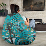 Anchor Nautical Green Background Bean Bag Cover