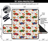Corgi Christmas Pattern Sofa Cover Protector