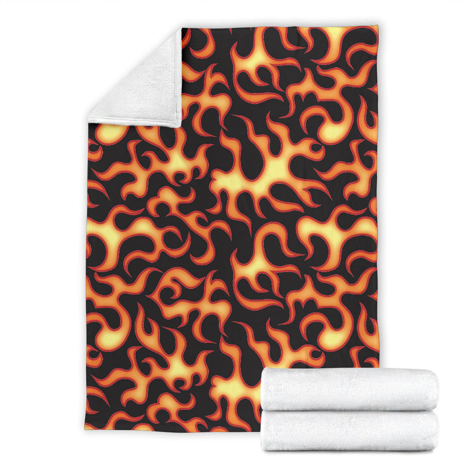 Fire Flame Dark Pattern Premium Blanket