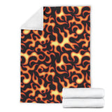 Fire Flame Dark Pattern Premium Blanket