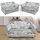 Cute Raccoons Leaves Dot Loveseat Couch Slipcover