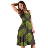 Hop Pattern Black Background Sleeveless Midi Dress