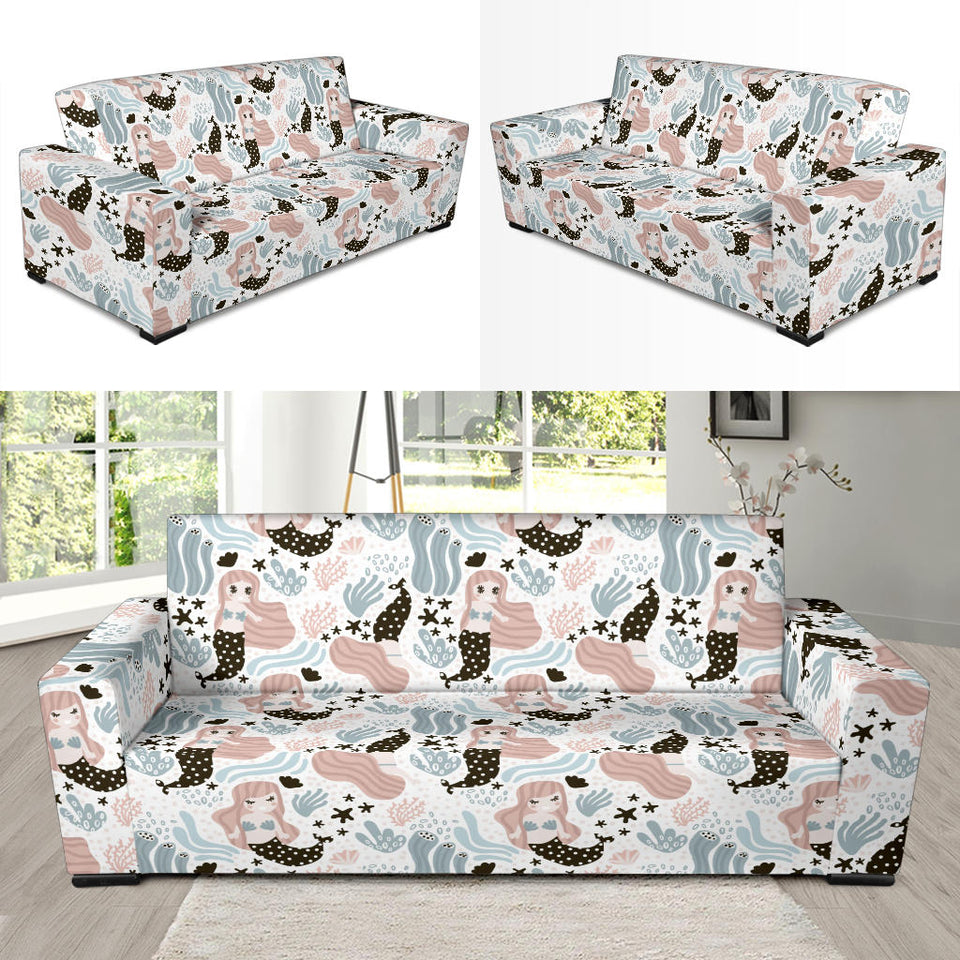 Cute Mermaid Pattern Sofa Slipcover