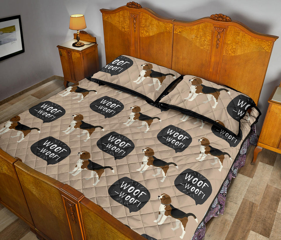 Beagle pattern Quilt Bed Set