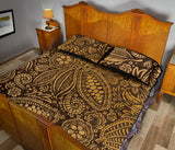 cocoa beans tribal polynesian pattern background Quilt Bed Set