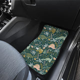 Dinosaurs Tropical Leaves Flower Pattern Front Car Mats