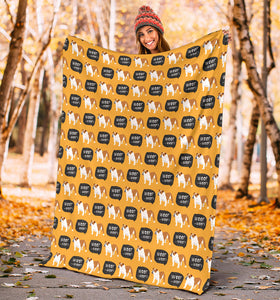 English Bulldog Pattern Print Design 04 Premium Blanket