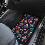 Colorful Mushroom Pattern Front And Back Car Mats