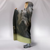 Beige Lounging Pug Hooded Blanket
